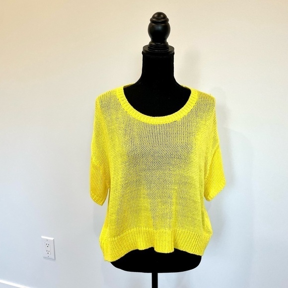 H&M Yellow Crop Knit Sweater - Picture 1 of 6